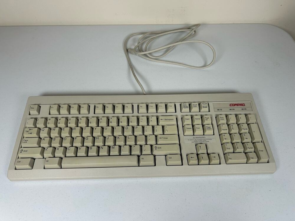 Vtg Compaq RT101 Keyboard Mechanical Clicky Wired P/S Connection Retro Computer